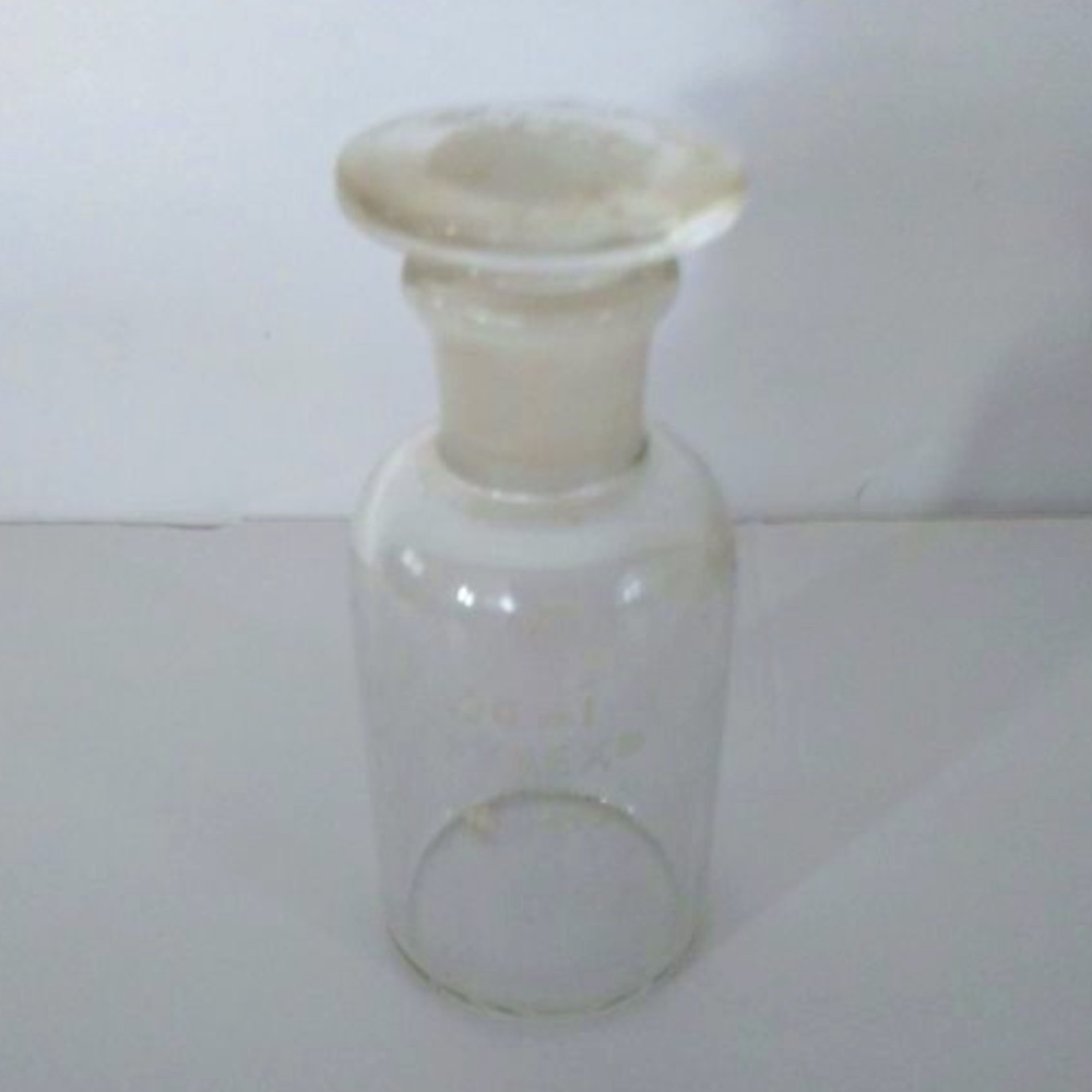 Vintage Collectible Pyrex Medicine Glass Jar with Top.